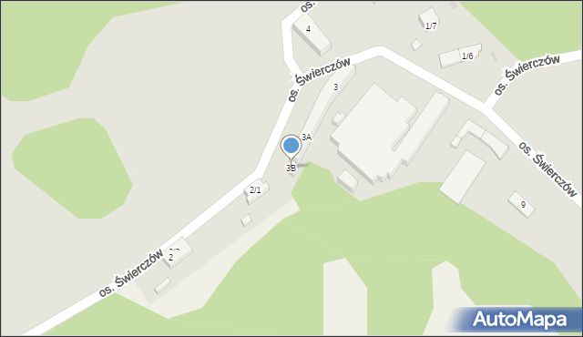 Lubniewice, Osiedle Świerczów, 3B, mapa Lubniewice