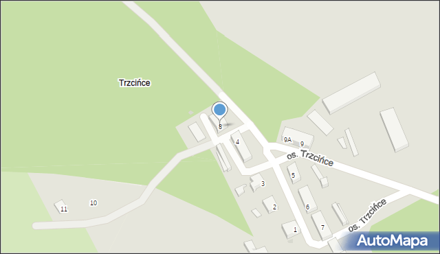 Lubniewice, Osiedle Trzcińce, 8, mapa Lubniewice