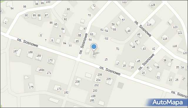 Lubochnia, Osiedle Sosnowe, 13, mapa Lubochnia