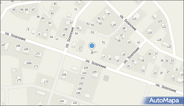 Lubochnia, Osiedle Sosnowe, 15, mapa Lubochnia