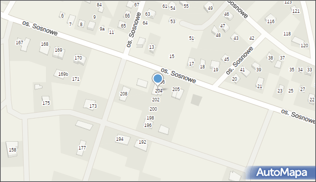 Lubochnia, Osiedle Sosnowe, 204, mapa Lubochnia