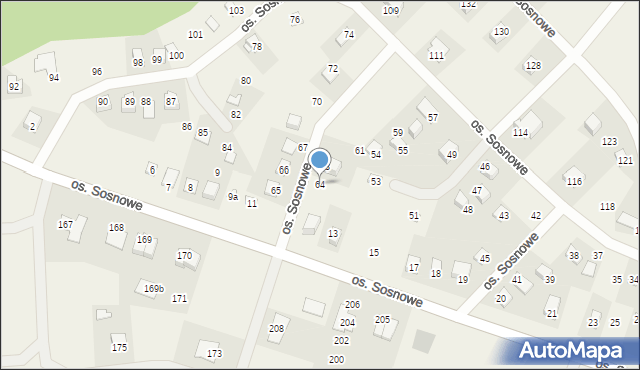 Lubochnia, Osiedle Sosnowe, 64, mapa Lubochnia