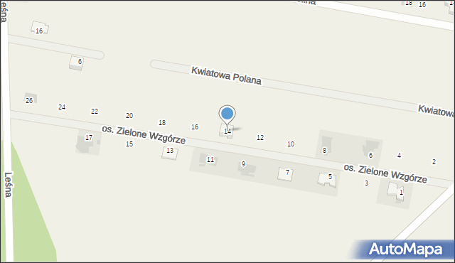 Lubosz, Osiedle Zielone Wzgórze, 14, mapa Lubosz