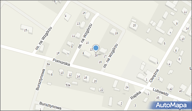 Lubowidz, Osiedle na Wzgórzu, 14, mapa Lubowidz