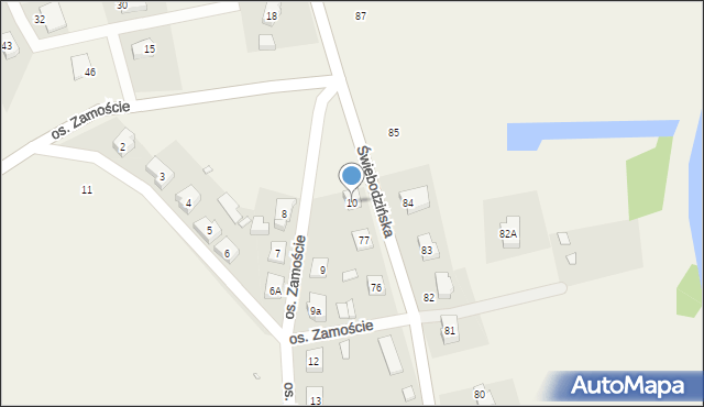 Lubrza, Osiedle Zamoście, 10, mapa Lubrza