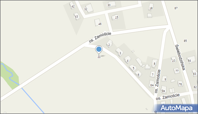 Lubrza, Osiedle Zamoście, 11, mapa Lubrza