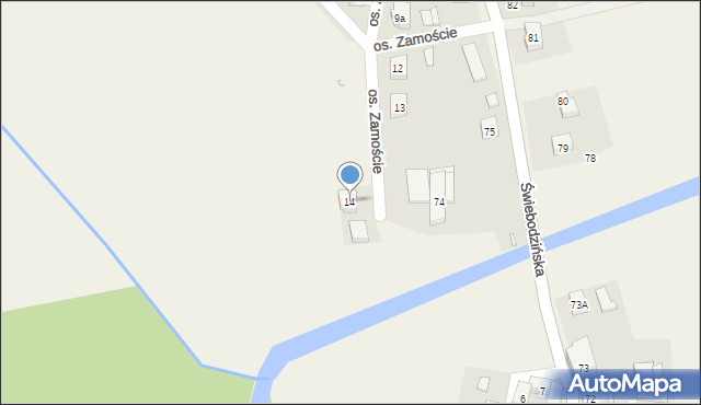 Lubrza, Osiedle Zamoście, 14, mapa Lubrza