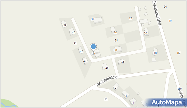 Lubrza, Osiedle Zamoście, 32, mapa Lubrza