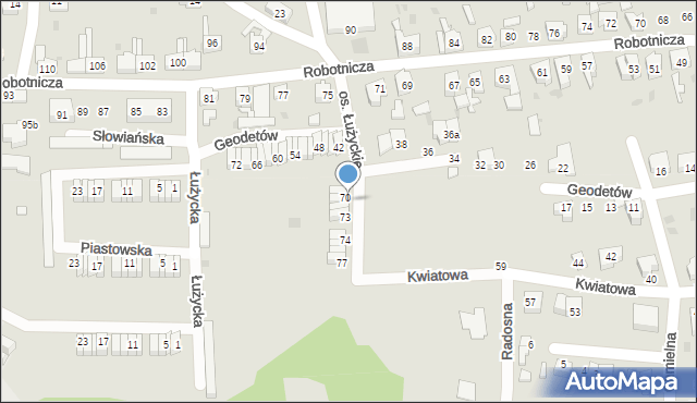 Lubsko, Osiedle Łużyckie, 71, mapa Lubsko