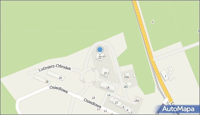 Lućmierz, Osiedlowa, 22, mapa Lućmierz