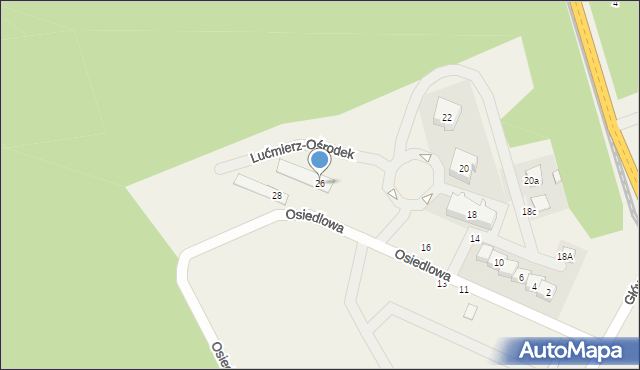 Lućmierz, Osiedlowa, 26, mapa Lućmierz