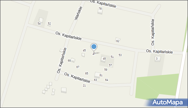 Łukęcin, Osiedle Kapitańskie, 47, mapa Łukęcin