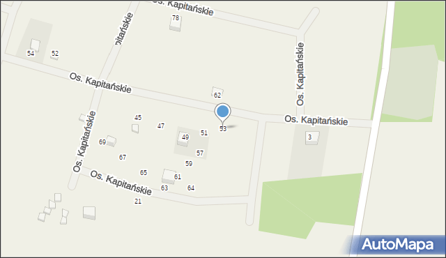 Łukęcin, Osiedle Kapitańskie, 53, mapa Łukęcin