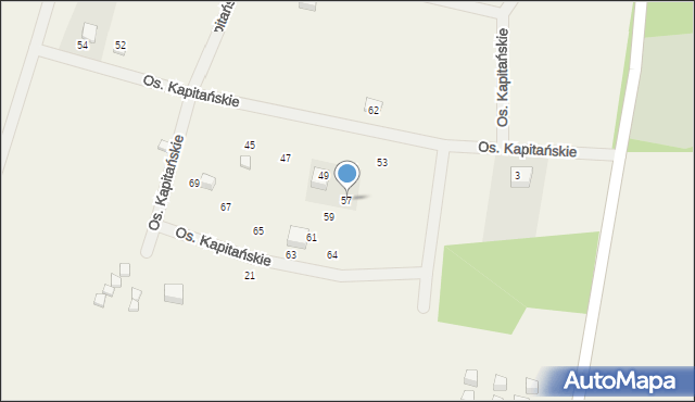Łukęcin, Osiedle Kapitańskie, 57, mapa Łukęcin