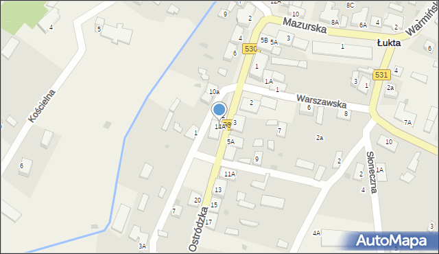 Łukta, Ostródzka, 14A, mapa Łukta