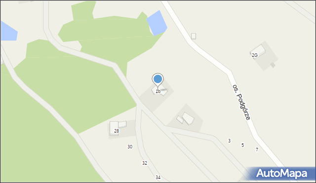 Lutomia Górna, Osiedle Podgórze, 1b, mapa Lutomia Górna