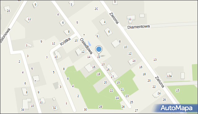 Łysiec, Osiedlowa, 11, mapa Łysiec