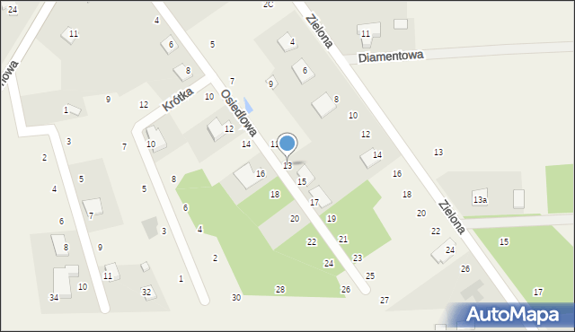 Łysiec, Osiedlowa, 13, mapa Łysiec