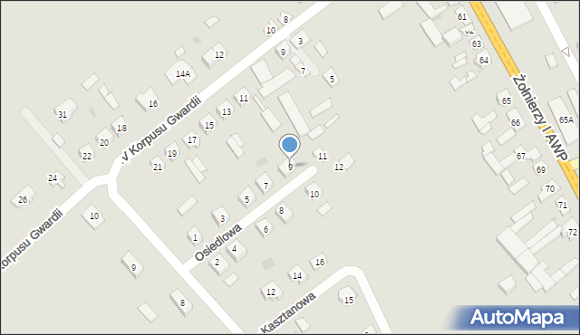 Magnuszew, Osiedlowa, 9, mapa Magnuszew