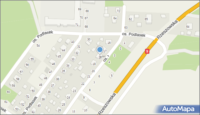 Majdan Królewski, Osiedle Podlasek, 18, mapa Majdan Królewski
