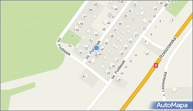 Majdan Królewski, Osiedle Podlasek, 41, mapa Majdan Królewski