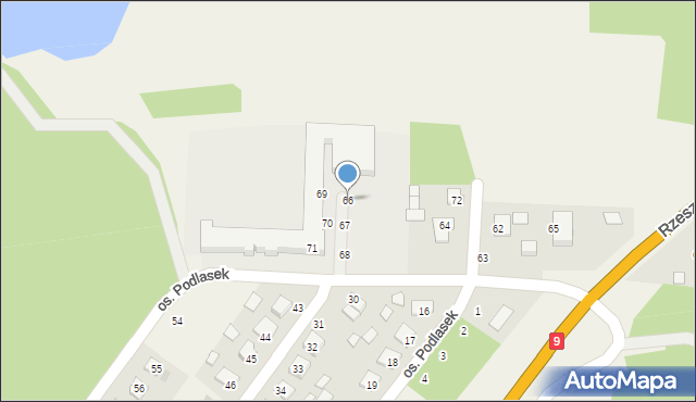 Majdan Królewski, Osiedle Podlasek, 66, mapa Majdan Królewski