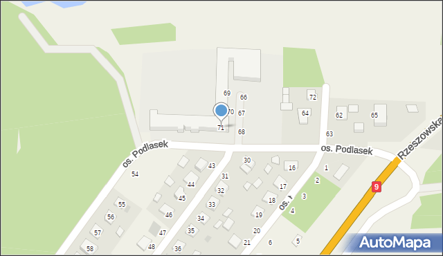 Majdan Królewski, Osiedle Podlasek, 71, mapa Majdan Królewski