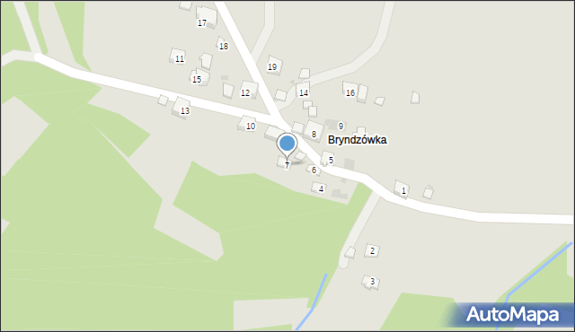 Maków Podhalański, Osiedle Bryndze, 7, mapa Maków Podhalański