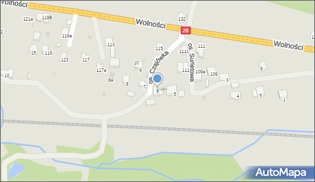 Maków Podhalański, Osiedle Czajówka, 6, mapa Maków Podhalański