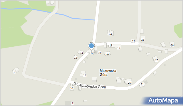 Maków Podhalański, Osiedle Makowska Góra, 17, mapa Maków Podhalański