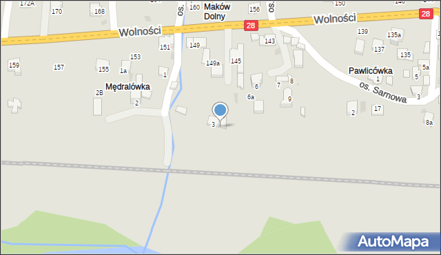 Maków Podhalański, Osiedle Mędralowa, 3a, mapa Maków Podhalański