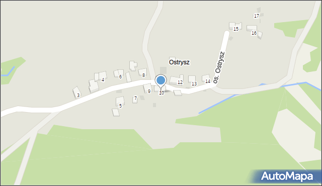 Maków Podhalański, Osiedle Ostrysz, 10, mapa Maków Podhalański