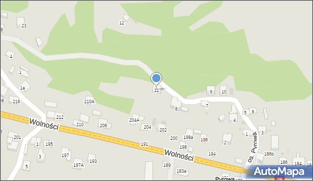 Maków Podhalański, Osiedle Pyrowa, 11, mapa Maków Podhalański