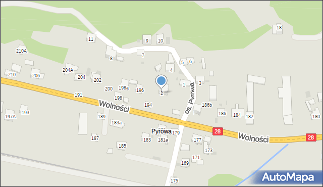 Maków Podhalański, Osiedle Pyrowa, 2, mapa Maków Podhalański