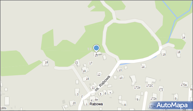 Maków Podhalański, Osiedle Rabowa, 15, mapa Maków Podhalański