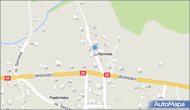 Maków Podhalański, Osiedle Sarnowa, 16A, mapa Maków Podhalański
