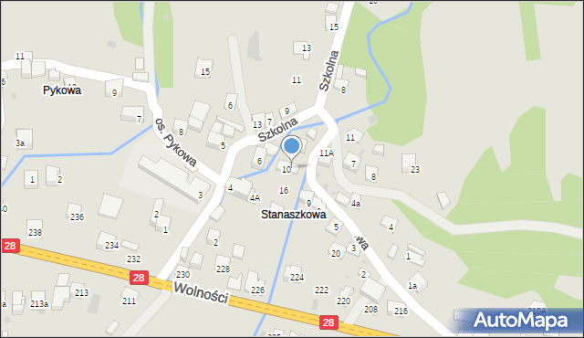 Maków Podhalański, Osiedle Stanaszkowa, 14, mapa Maków Podhalański