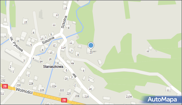 Maków Podhalański, Osiedle Stanaszkowa, 23, mapa Maków Podhalański