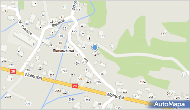 Maków Podhalański, Osiedle Stanaszkowa, 4, mapa Maków Podhalański