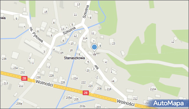 Maków Podhalański, Osiedle Stanaszkowa, 4a, mapa Maków Podhalański