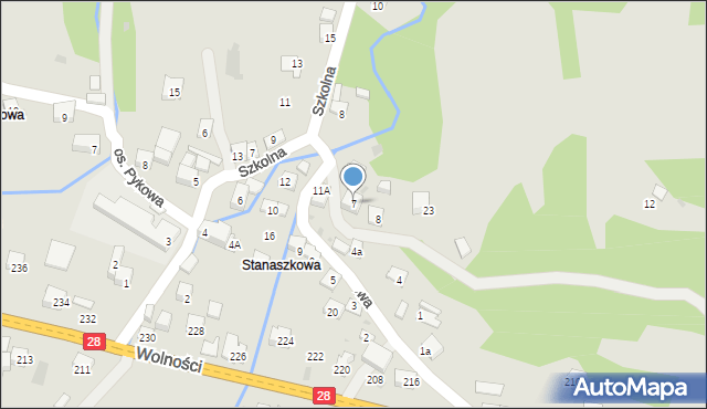 Maków Podhalański, Osiedle Stanaszkowa, 7, mapa Maków Podhalański