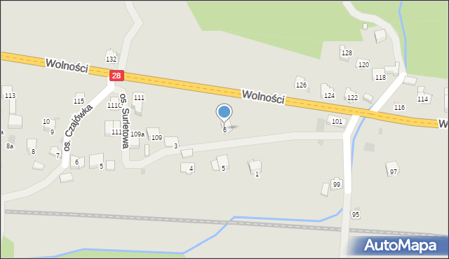 Maków Podhalański, Osiedle Surletowa, 6, mapa Maków Podhalański