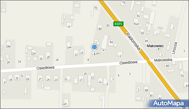 Makowiec, Osiedlowa, 6, mapa Makowiec