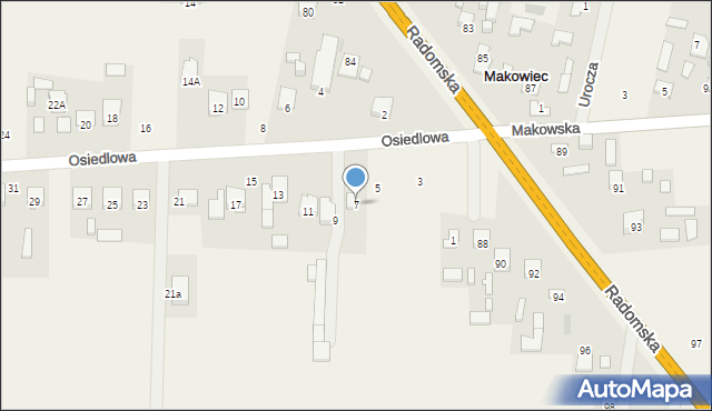 Makowiec, Osiedlowa, 7, mapa Makowiec