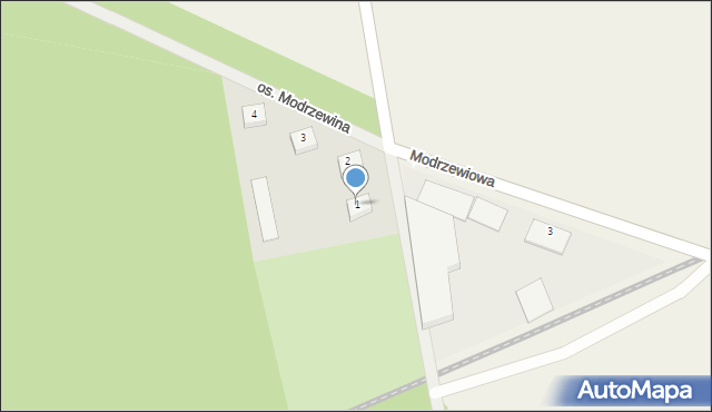 Mała Wieś, Osiedle Modrzewina, 1, mapa Mała Wieś