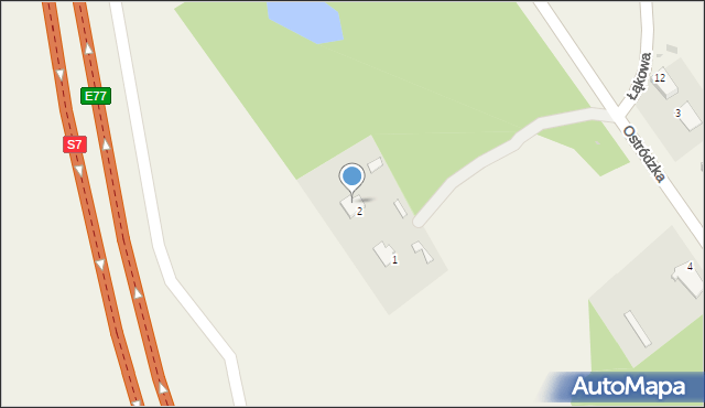 Małdyty, Ostródzka, 2/2, mapa Małdyty
