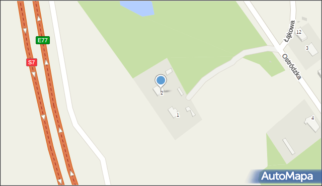 Małdyty, Ostródzka, 2, mapa Małdyty