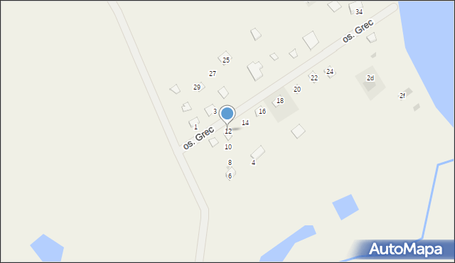 Małe Łąkie, Osiedle Grecówka, 12, mapa Małe Łąkie