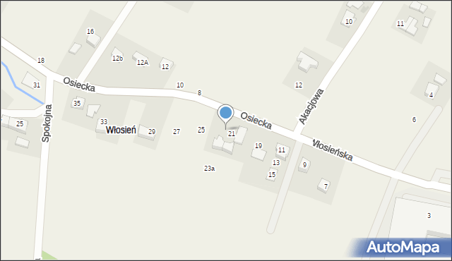 Malec, Osiecka, 23, mapa Malec