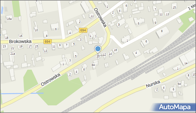 Małkinia Górna, Ostrowska, 10, mapa Małkinia Górna